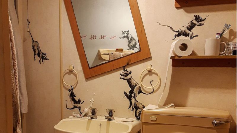 Banksy sprays rats in his own bathroom