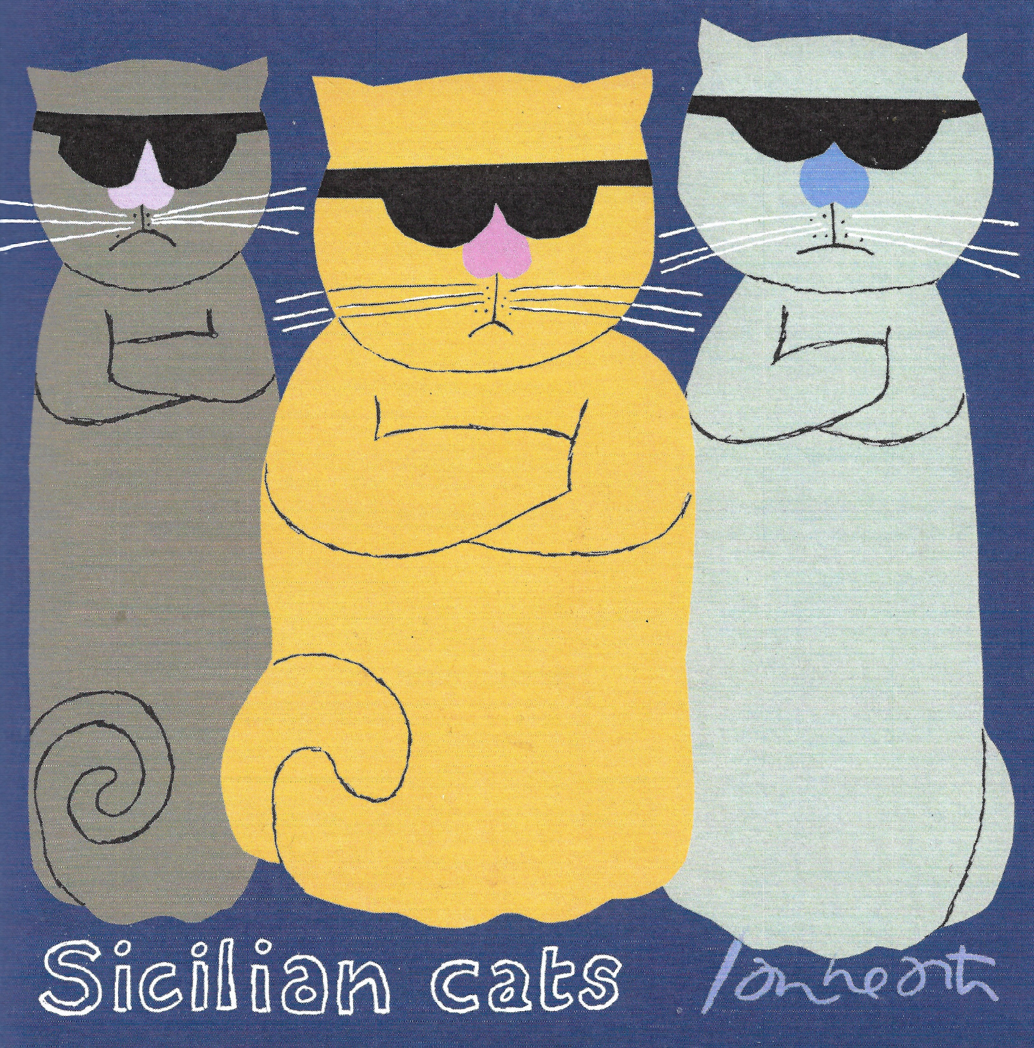 Birthday card - Sicilian cats - enlarge