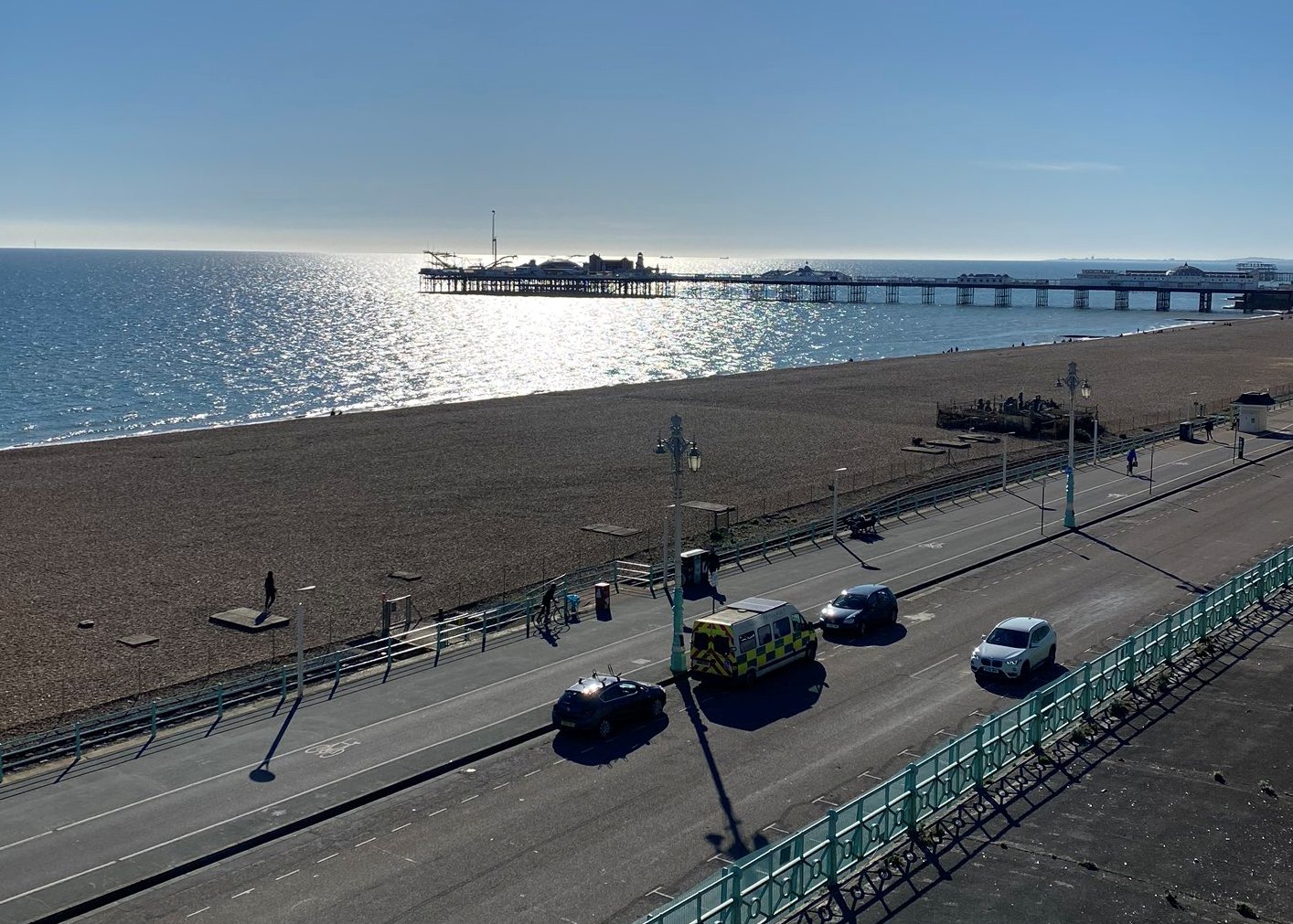 Brighton front and police van