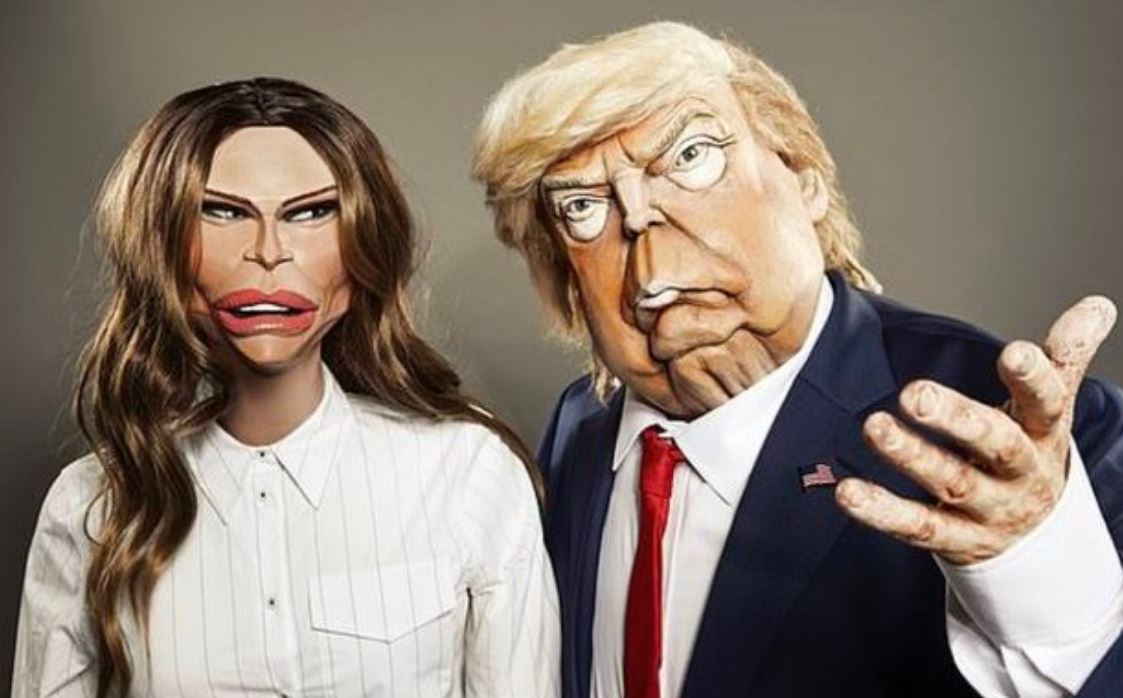 Spitting Image Melania and Donald Trump - enlarge